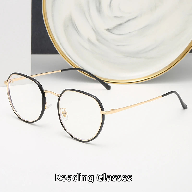 Kocolior Womens Full Rim Large Round Alloy Reading Glasses 6021 Reading Glasses Kocolior   