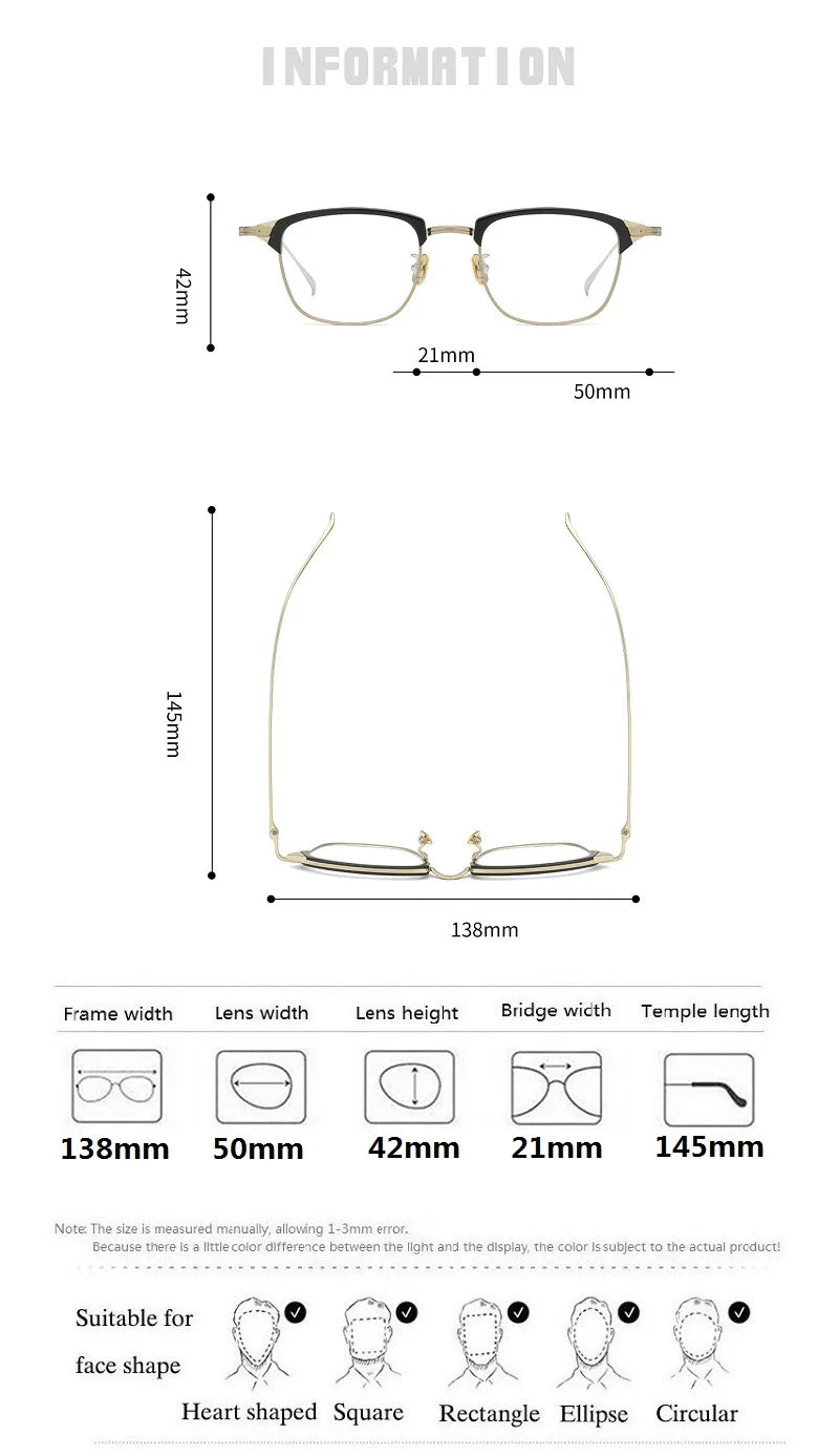 Aimee Unisex Full Rim Big Square Titanium Acetate Eyeglasses 111026 Full Rim Aimee   