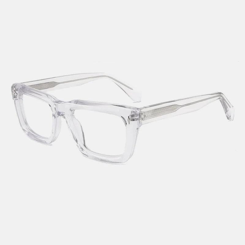 Gatenac Unisex Full Rim Thick Square Acetate Eyeglasses Gxyj1200 Full Rim Gatenac Transparent  