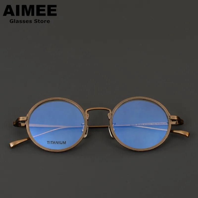 Aimee Unisex Full Rim Round Titanium Eyeglasses 746150