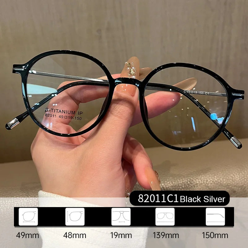 Gmei Women's Full Rim Oval Round Tr 90 Titanium Eyeglasses 82011