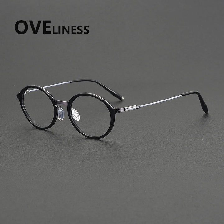 Oveliness Women's Full Rim Oval Acetate Titanium Eyeglasses 202515