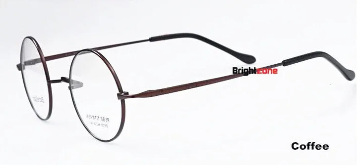 Brightzone Women's Full Rim Round Titanium Eyeglasses 71422 Full Rim Brightzone Coffee 42mm