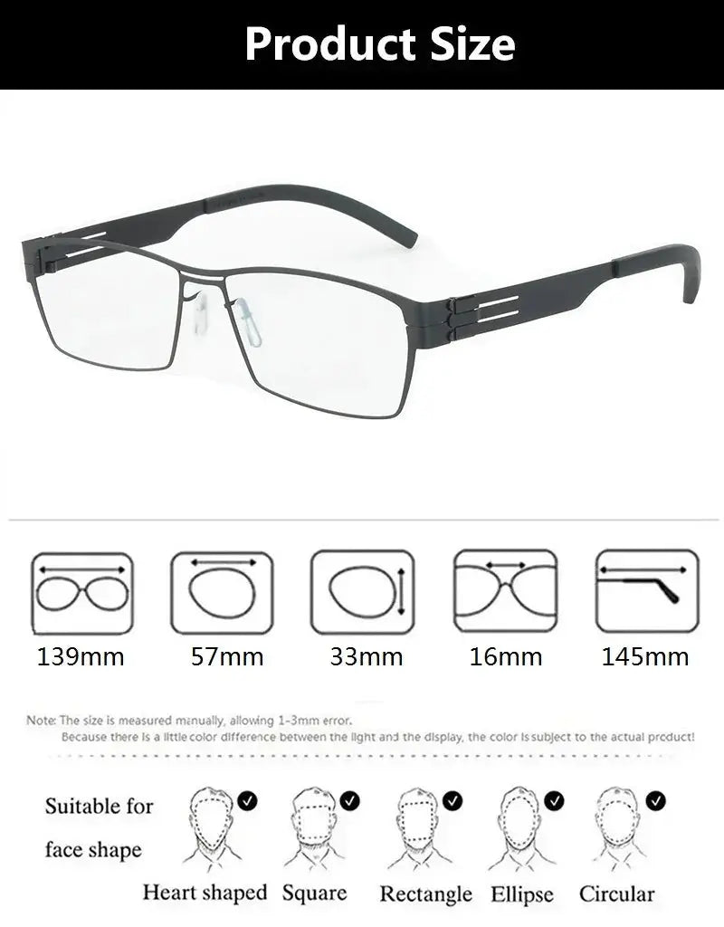 Bobbie Full Rim 508300 Unisex Square Screwless Titanium Frames FuzWeb