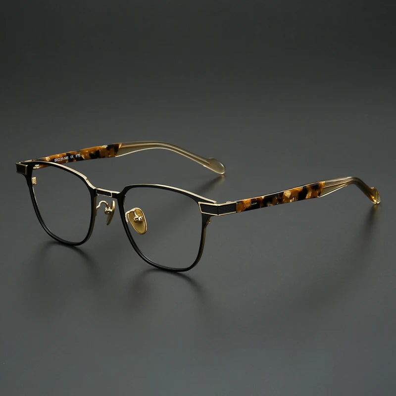 Muzz 0073 men's square IP titanium prescription eyeglasses — view 3