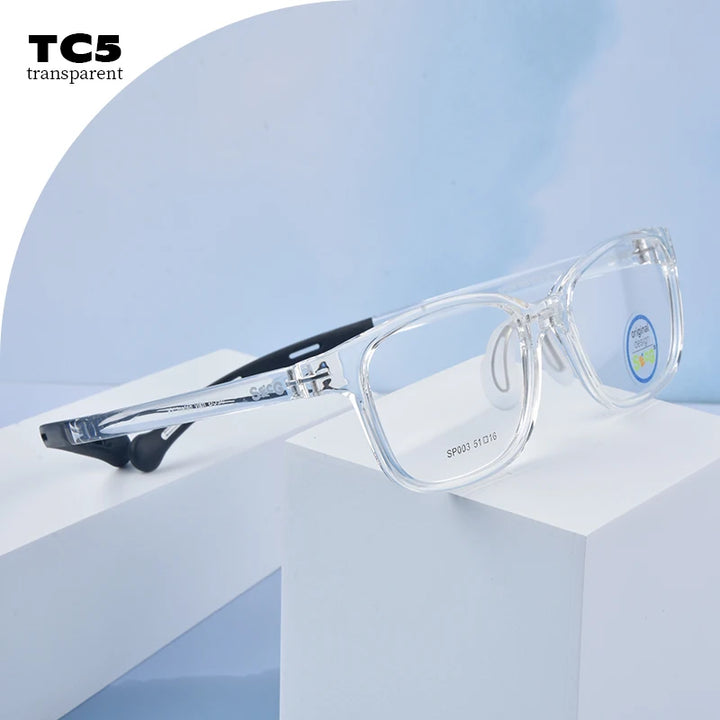 Secg Unisex Youth's Full Rim Square Tr 90 Silicone Eyeglasses 19163 Full Rim Secg TC5  