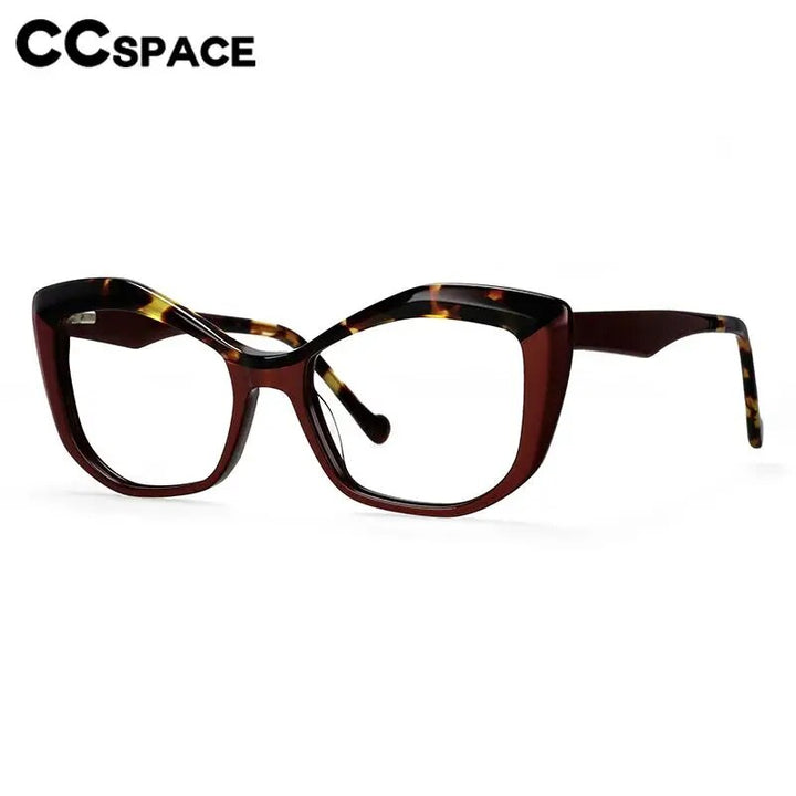 CCspace Unisex Full Rim Square Acetate Eyeglasses 57003 Full Rim CCspace   