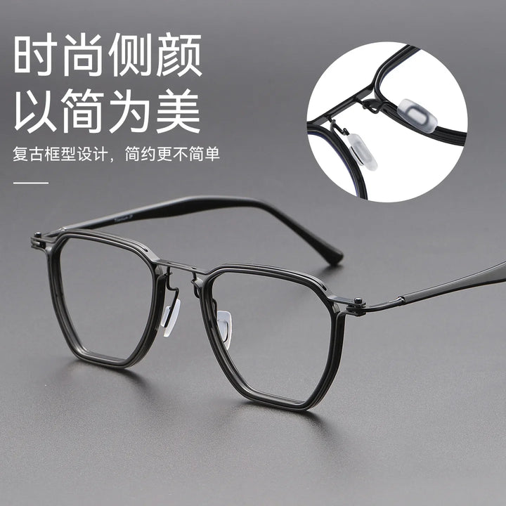Bclear Unisex Full Rim Square Titanium Eyeglasses SM-RL5867