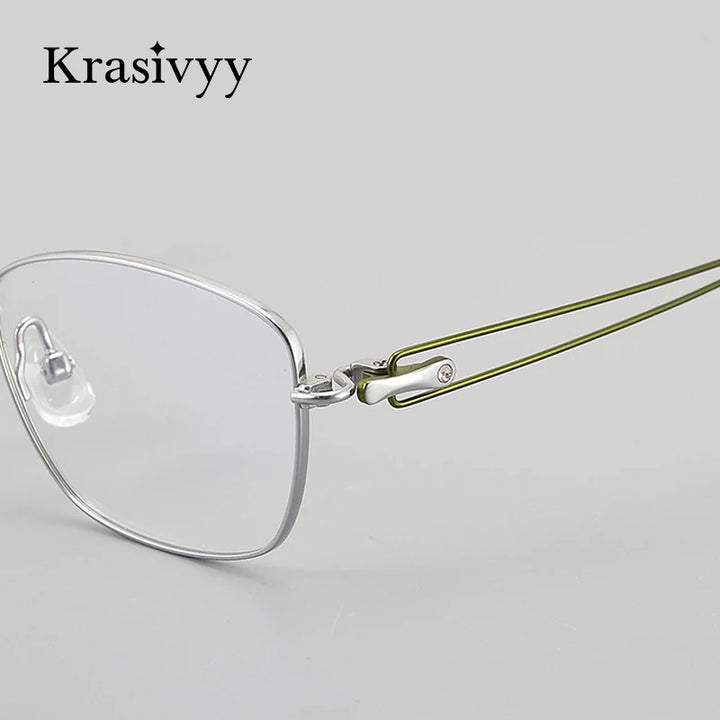 Krasivyy Women's Full Rim Oval Square Titanium Eyeglasses 443010 Full Rim Krasivyy   