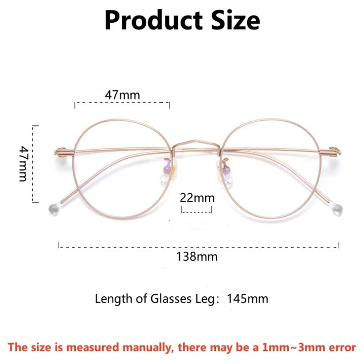 Yimaruili Women's Full Rim Oval Round Titanium Alloy Eyeglasses 47504