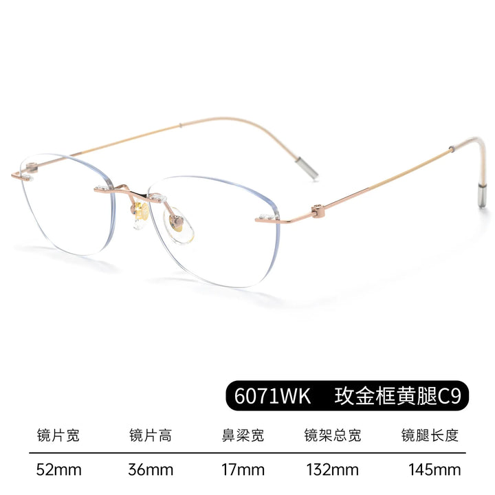 Bclear Women Rimless Butterfly Titanium Eyeglasses BSF-6071WK