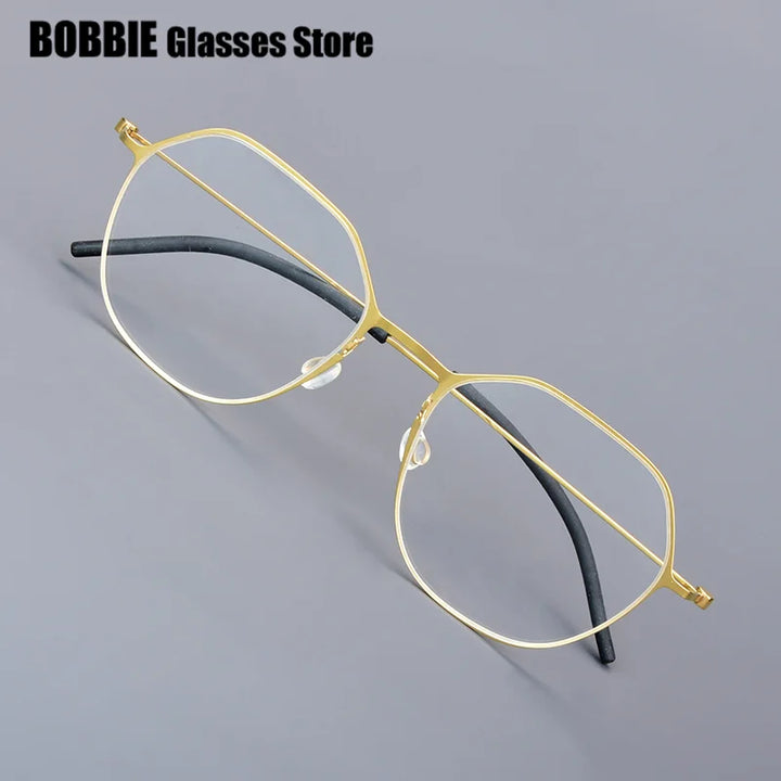 Bobbie Women's Full Rim Flat Top Polygon Titanium Eyeglasses 965540