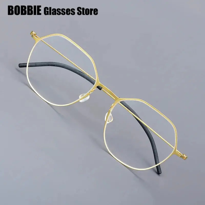 Bobbie 554065 Unisex Flat Tip Full Rim Polygon Titanium Frames FuzWeb
