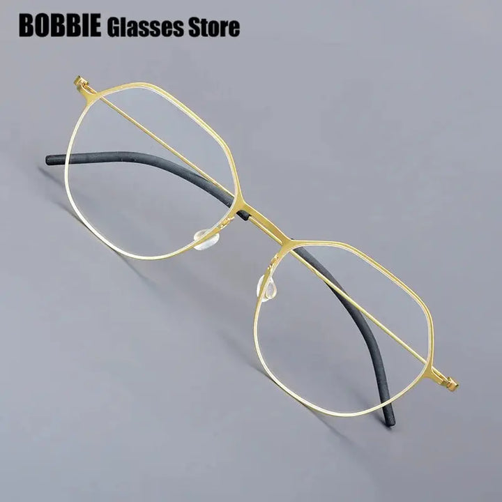Bobbie 554065 Unisex Flat Tip Full Rim Polygon Titanium Frames FuzWeb