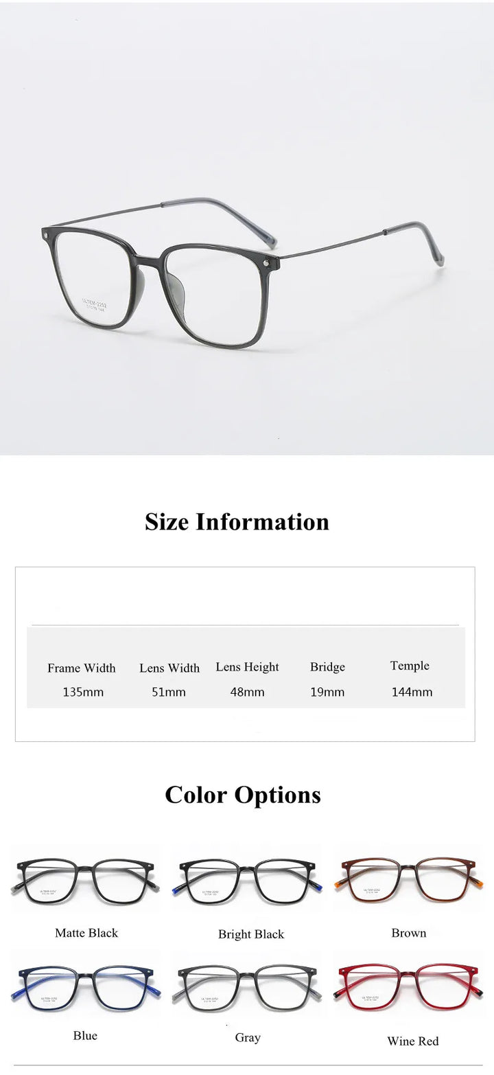 Chashma Ochki Women's Full Rim Square Ultem Alloy Eyeglasses 32252