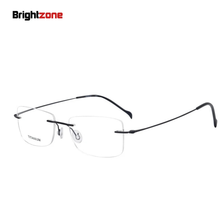 Brightzone Unisex Rimless Rectangle Titanium Eyeglasses 71608 Rimless Brightzone