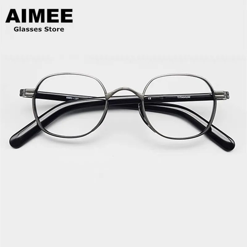 Aimee Unisex Full Rim Oval Square Titanium Acetate Eyeglasses 14132 Full Rim Aimee   