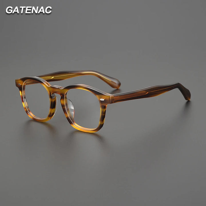 Gatenac Unisex Full Rim Square Oval Acetate Eyeglasses Gxyj1516 Full Rim Gatenac   