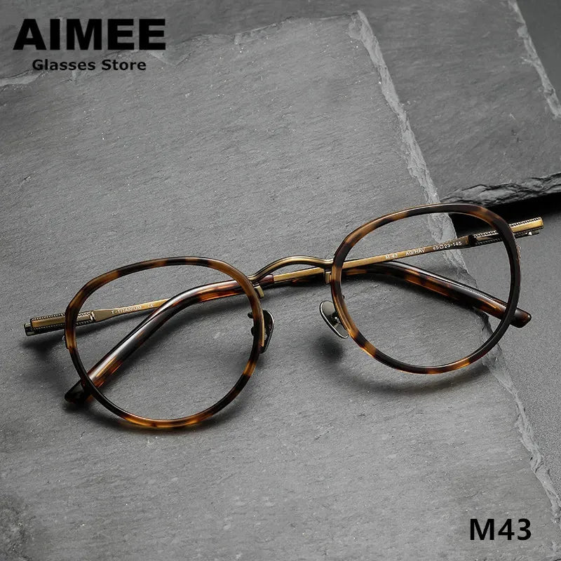 Aimee Unisex Full Rim Oval Titanium Acetate Eyeglasses 1343 Full Rim Aimee   