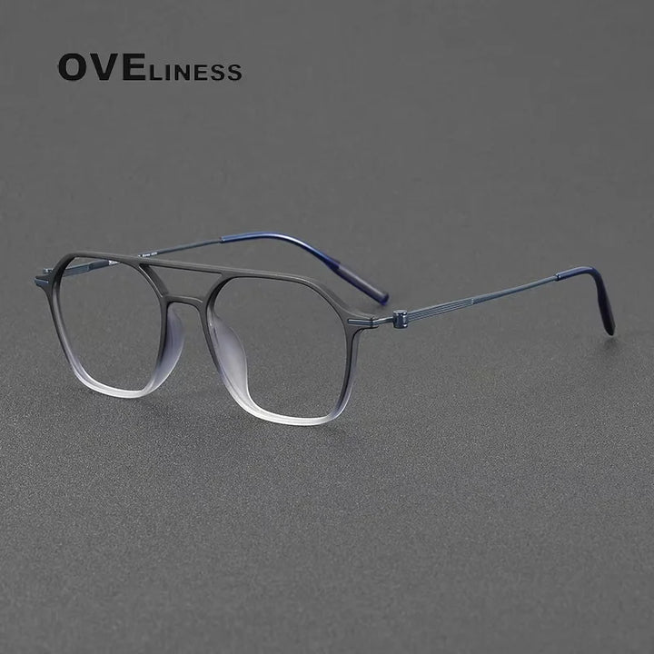 Oveliness Women's Full Rim Square Double Bridge Titanium Eyeglasses 398671