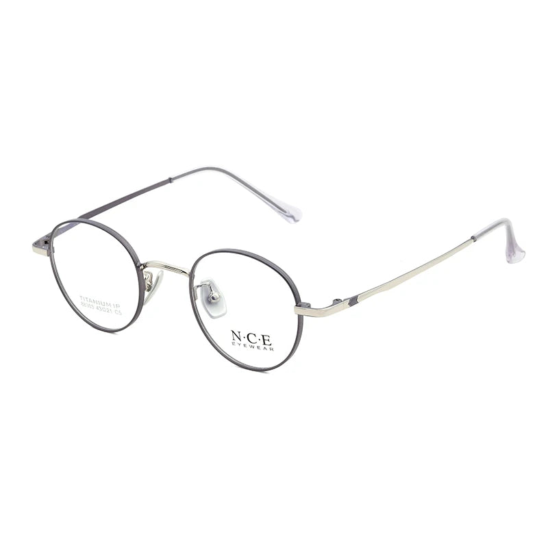 Zirosat Unisex Youth's Full Rim Round Titanium Eyeglasses 88303