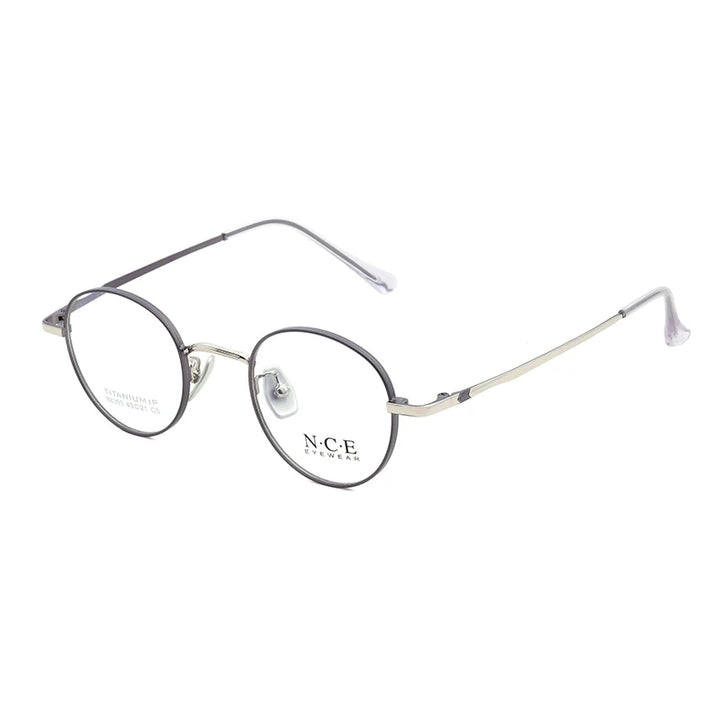 Zirosat Unisex Youth's Full Rim Round Titanium Eyeglasses 88303
