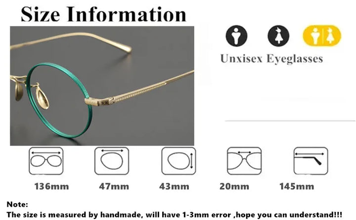 Aimee Women's Full Rim Oval Round Titanium Eyeglasses 18005