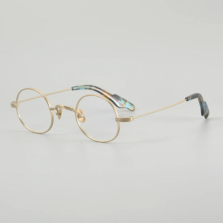 Muzz 649 men's small round titanium prescription eyeglasses — view 4