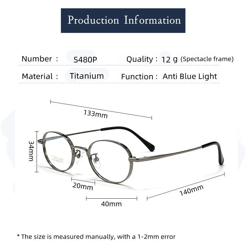 Kocolior Women's Full Rim Round Titanium Eyeglasses 45480