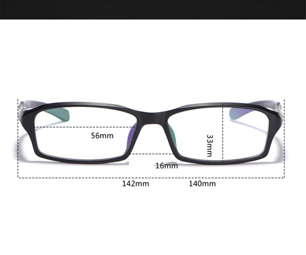 Cubojue Unisex Full Rim Rectangle Tr 90 Titanium Myopic Reading Glasses 5059m Reading Glasses Cubojue   