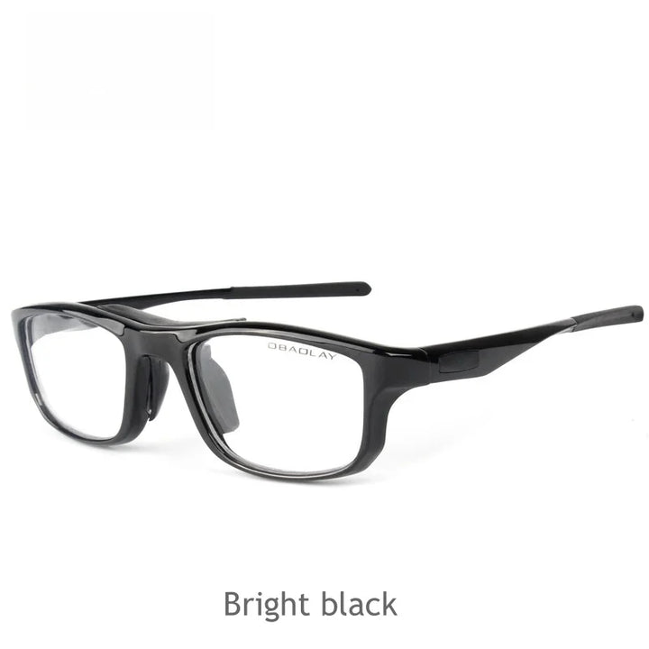 KatKani Mens Full Rim Square Tr 90 Sport Eyeglasses L013 Full Rim KatKani Eyeglasses Bright black  