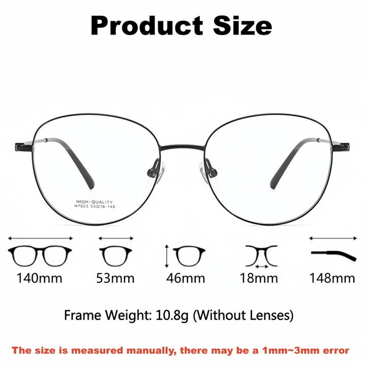 Yimaruili Unisex Full Rim Cat-Eye Pure Titanium Eyeglasses H7023X — view 2 | Yimaruili at FuzWeb