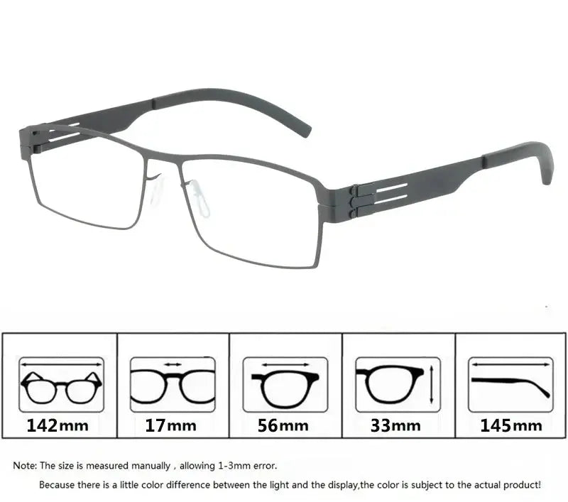 Bobbie 508500 Full Rim Unisex Square Screwless Steel Frames — view 2 | Bobbie at FuzWeb