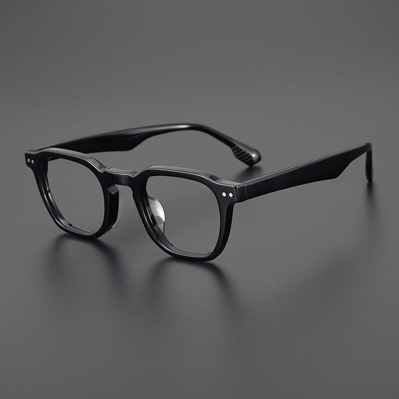 Gatenac Unisex Full Rim Square Acetate Eyeglasses Gxyj1109 Full Rim Gatenac Black  