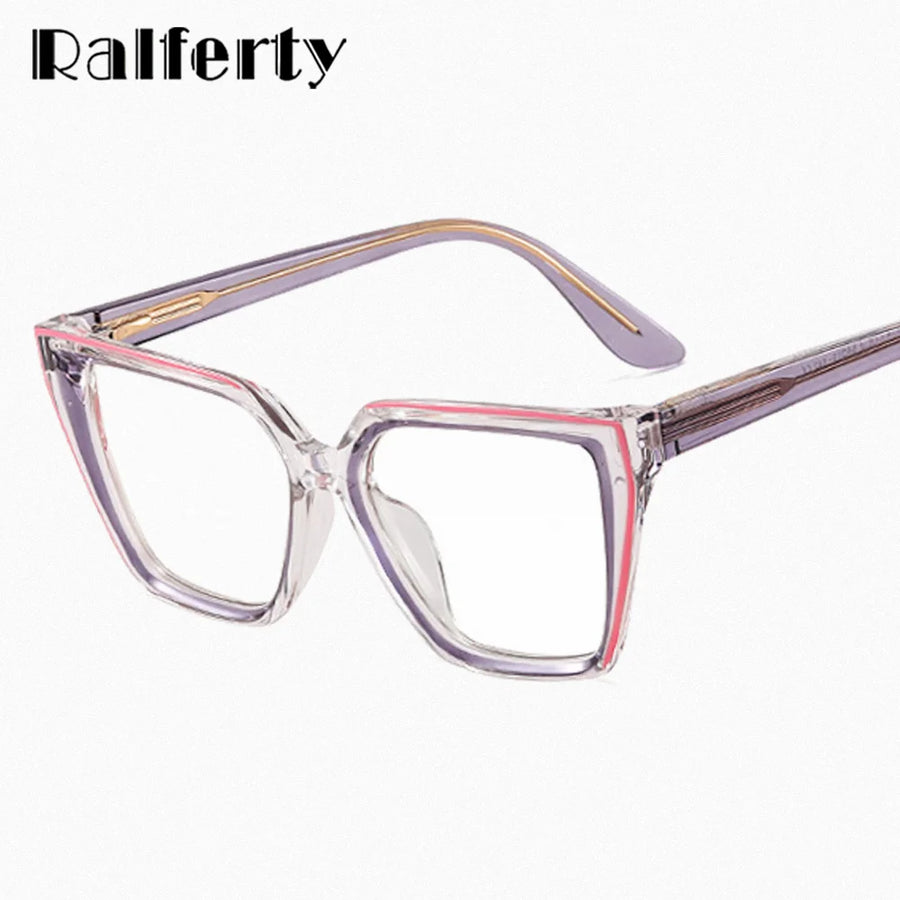 Ralferty Women's Full Rim Square Cat Eye Acetate Eyeglasses R97714 Full Rim Ralferty   