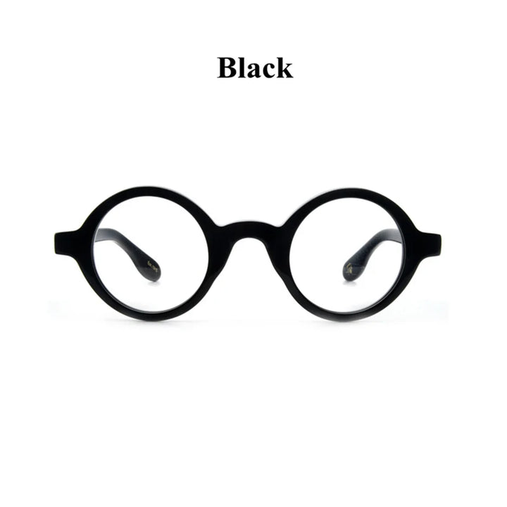 Black Mask Full Rim Round Acetate Optical Eyeglasses 424221 Full Rim Black Mask Black  