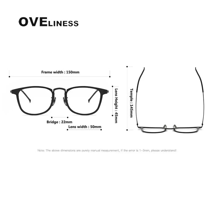 Oveliness Unisex Full Rim Oversized Square Titanium Eyeglasses 88009