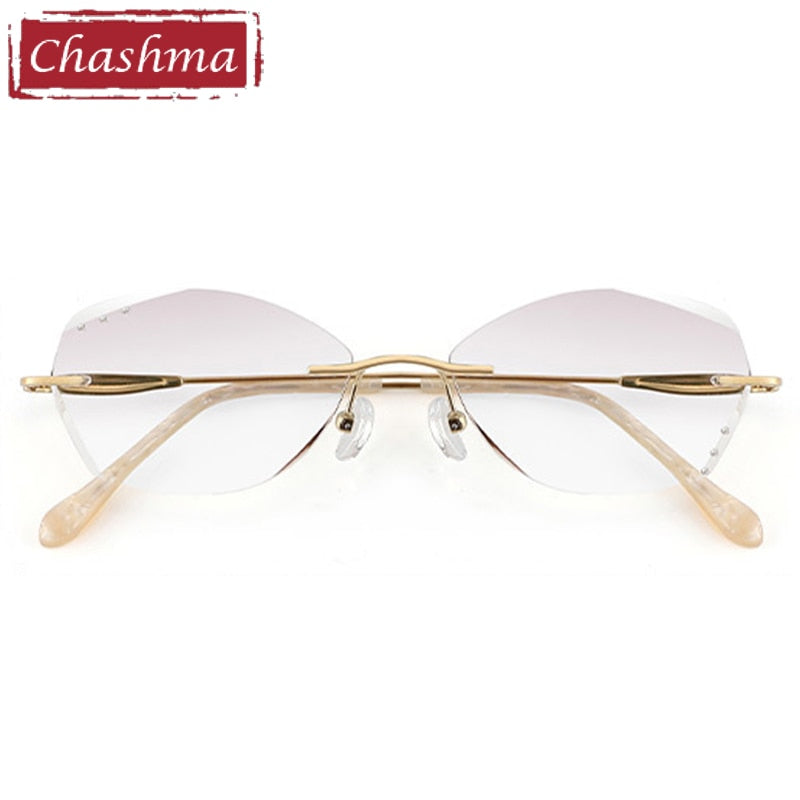 Chashma Women's Rimless Square Oval Titanium Eyeglasses 3304/1337 Rimless Chashma   