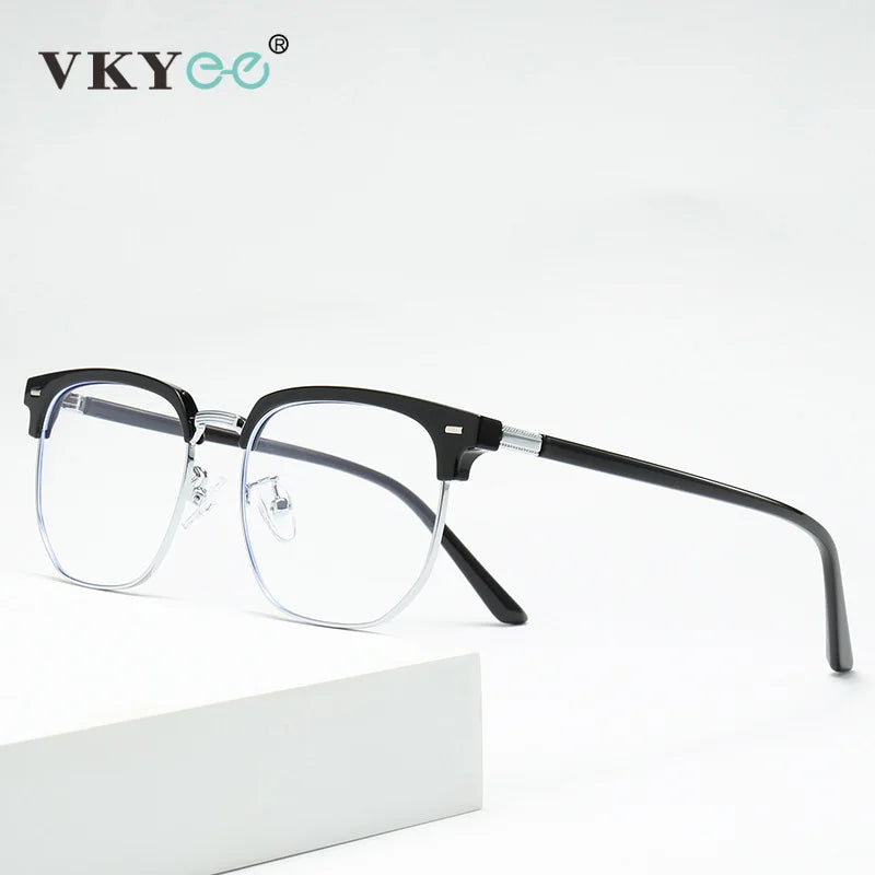 Vicky Unisex Full Rim Square Tr 90 Alloy Reading Glasses 49085 Reading Glasses Vicky   