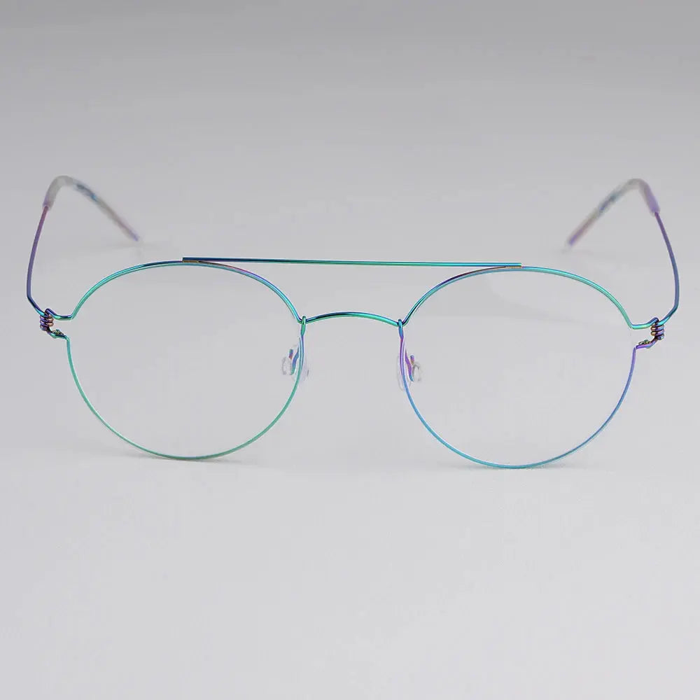 Bobbie 165342 Unisex 138mm Full Rim Oval Double Bridge Titanium  Frames FuzWeb