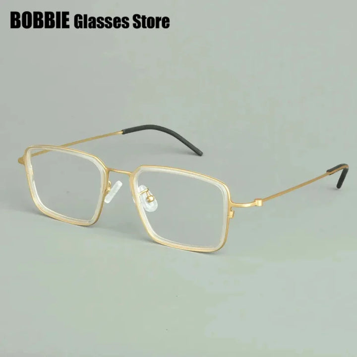 Bobbie Unisex Full Rim Big Square Titanium Acetate Eyeglasses 975013