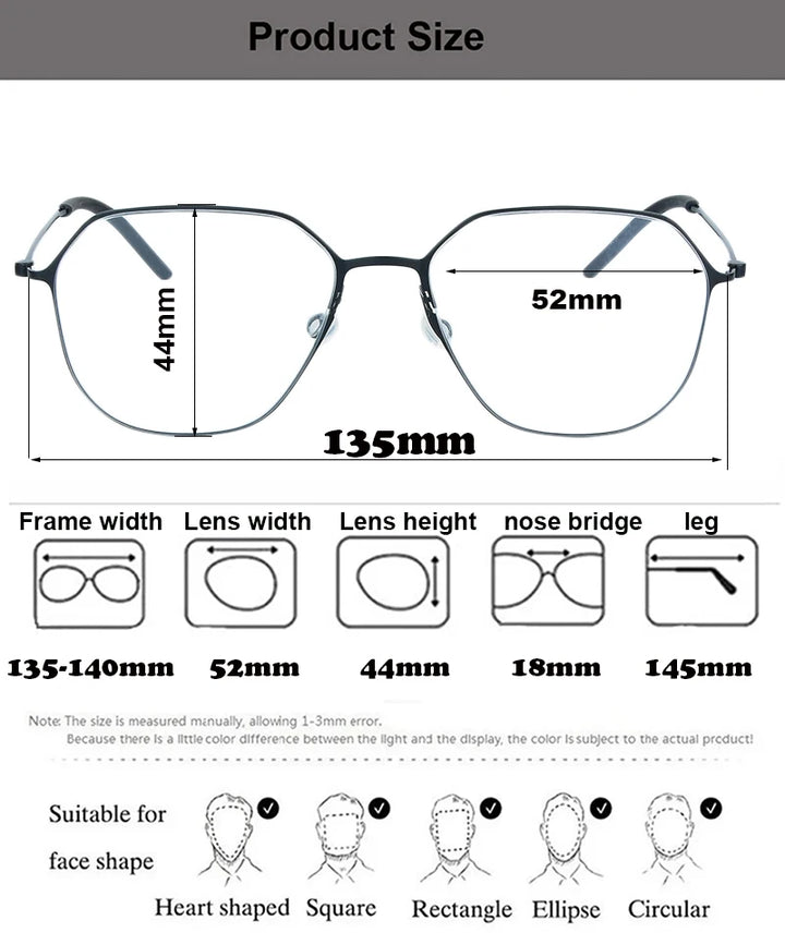 Bobbie Women's Full Rim Oval Square Titanium Eyeglasses 965505