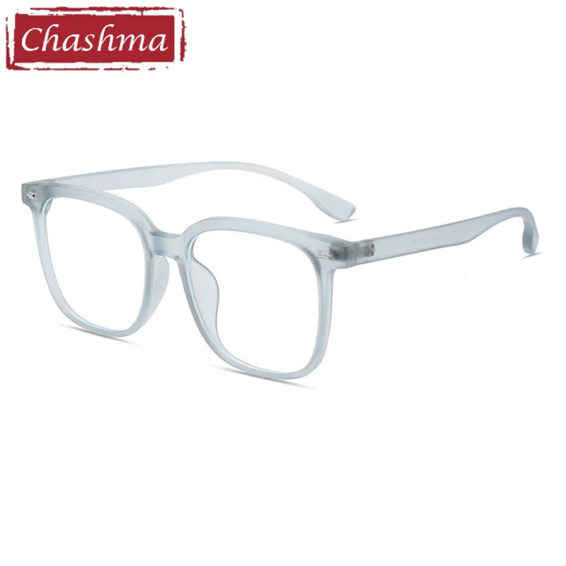 Chashma Ottica Unisex Full Rim Square Tr 90 Titanium Eyeglasses 9056 Full Rim Chashma Ottica Transparent Blue  