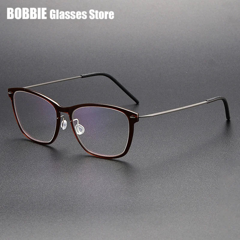 Bobbie Women's Full Rim Square Acetate Titanium Eyeglasses 652579