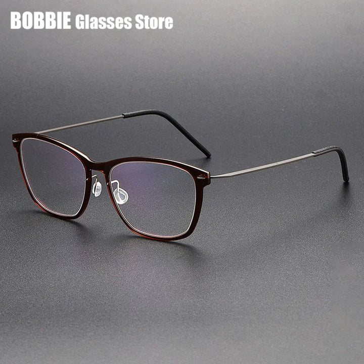 Bobbie Women's Full Rim Square Acetate Titanium Eyeglasses 652579