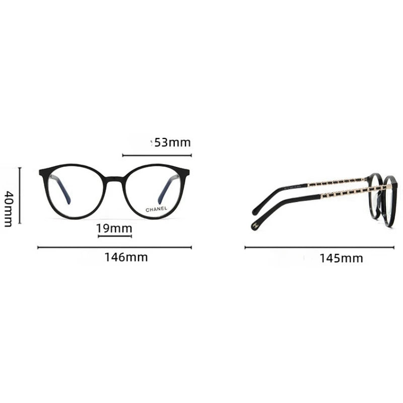 Yimaruili Women's Full Rim Round Acetate Eyeglasses 93412 Full Rim Yimaruili Eyeglasses