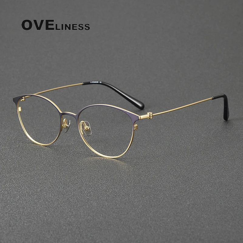 Oveliness Women's Full Rim Oval Square Titanium Eyeglasses 22004
