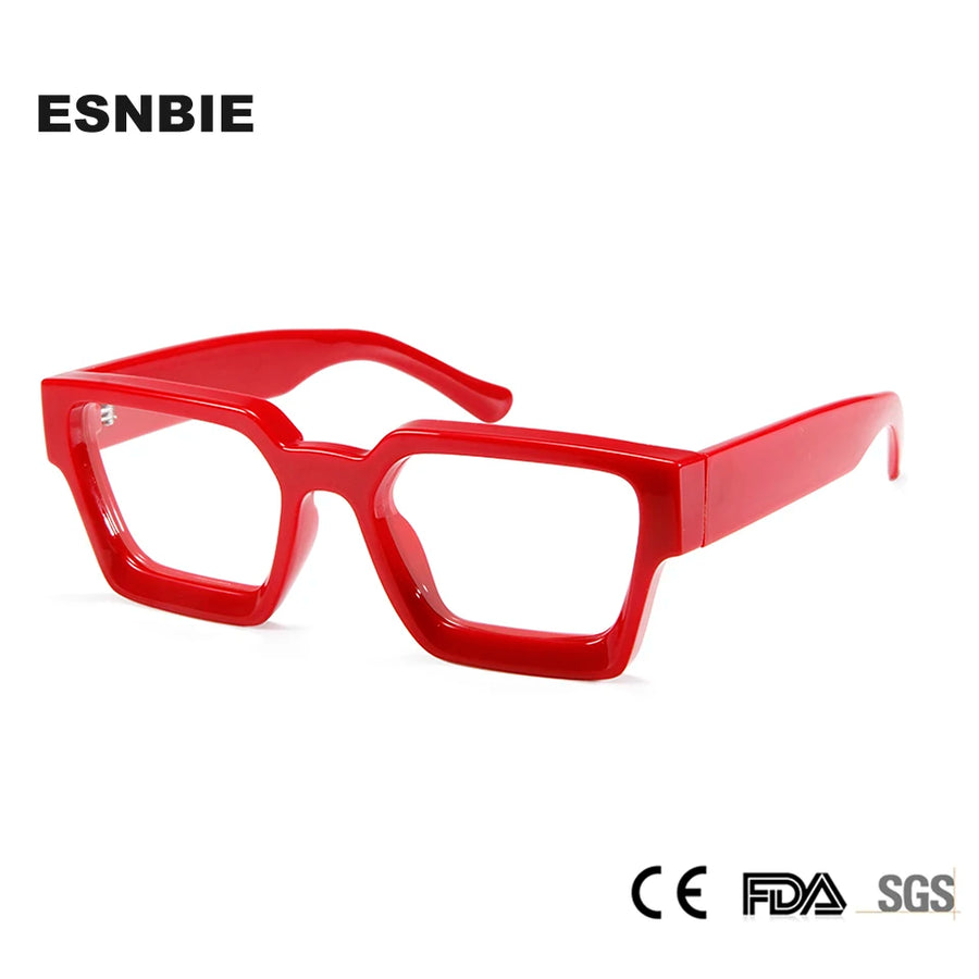 Esnbie Unisex Full Rim Square Tr 90 Titanium Eyeglasses 22036 Full Rim Esnbie   