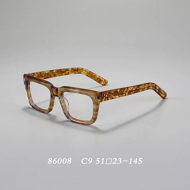 Hdcrafter 86008-1 unisex square acetate prescription eyeglasses — view 9