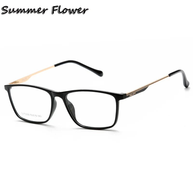 Summer Flower Women's Full Rim Square Tr 90 Titanium Eyeglasses 700094